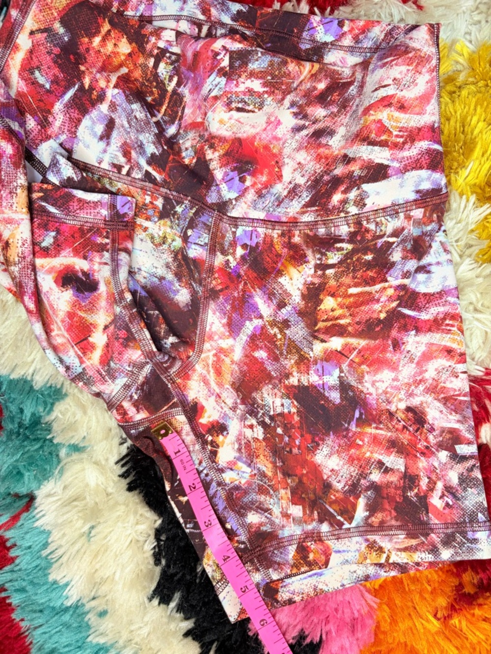 Lululemon Wunder Train High-Rise 6" Bike shorts in Urbantricity Multi print Sz 8 - Picture 11 of 14